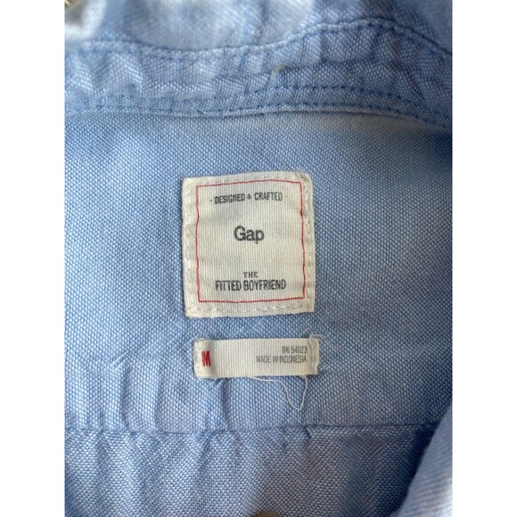 GAP Women’s Fitted Boyfriend Oxford Shirt Blue Size M - Picture 5 of 6